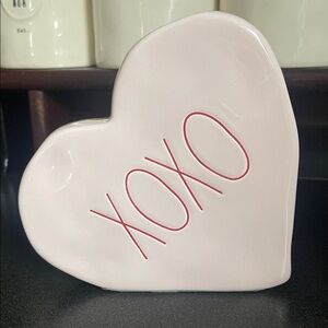 Rae Dunn Pink Heart-Shaped XOXO Decor